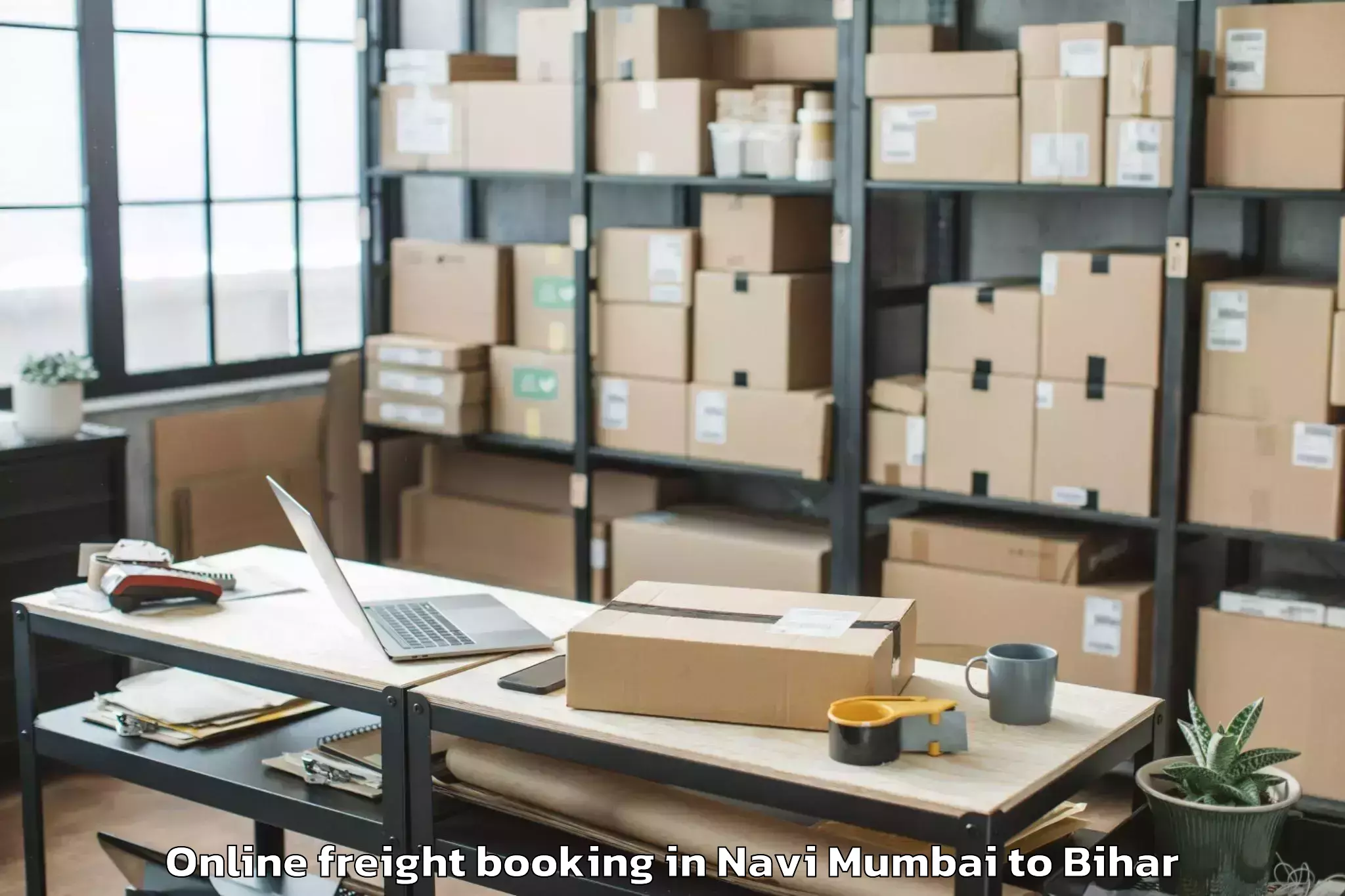 Easy Navi Mumbai to Barauli Online Freight Booking Booking